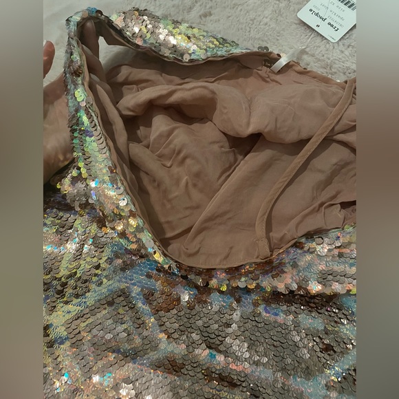 Free People sequin one shoulder top - Picture 4 of 6